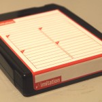 Custom diskette-style label on 8-track for Lo8